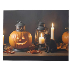 Halloween Pumpkins Katzenjammer Niedlich Spooky Fe Notizblock