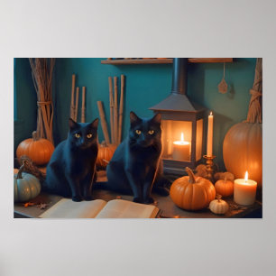 Halloween Pumpkins Katzenjammer Niedlich Spooky Fe Poster