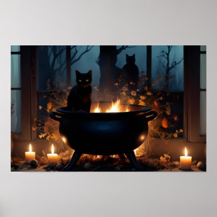 Halloween Pumpkins Katzenjammer Niedlich Spooky Fe Poster