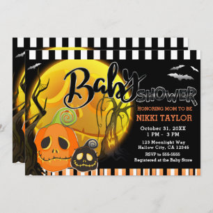 Halloween Pumpkins Moonlight Babydusche Einladung