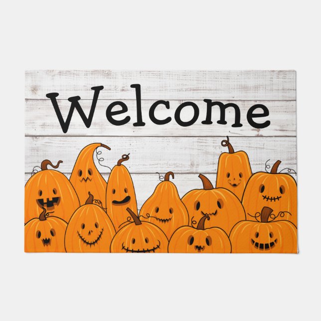 Halloween Pumpkins Niedlich Jackolantern Custom Fußmatte (Vorderseite)