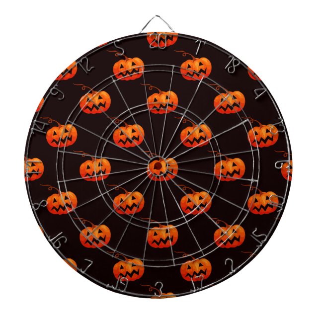 Halloween Pumpkins, Orange Pumpkins Trick oder Tre Dartscheibe (vorne)