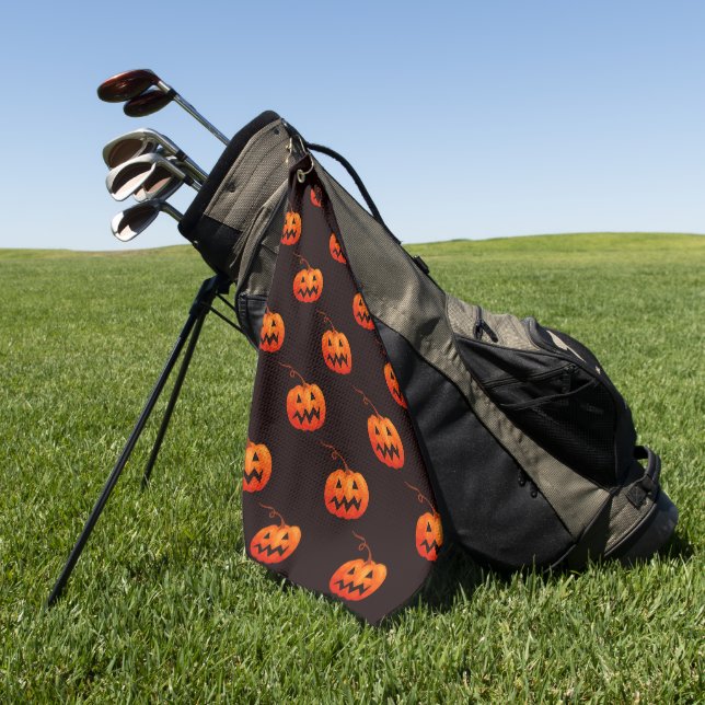 Halloween Pumpkins, Orange Pumpkins Trick oder Tre Golfhandtuch (Gras)