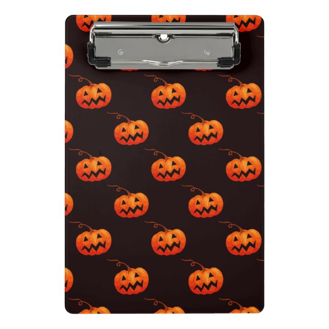 Halloween Pumpkins, Orange Pumpkins Trick oder Tre Mini Klemmbrett (Vorderseite)