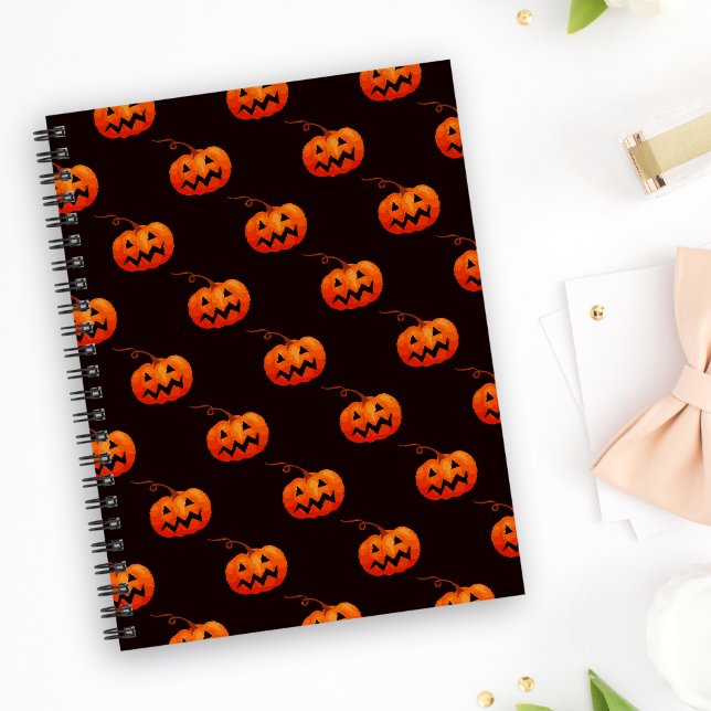 Halloween Pumpkins, Orange Pumpkins Trick oder Tre Notizblock (Von Creator hochgeladen)