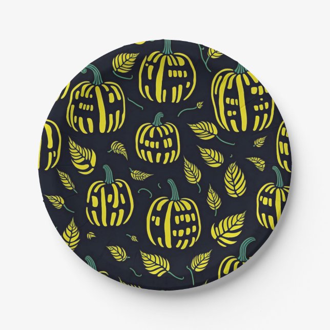 Halloween Pumpkins Papierplatte Pappteller (Vorderseite)