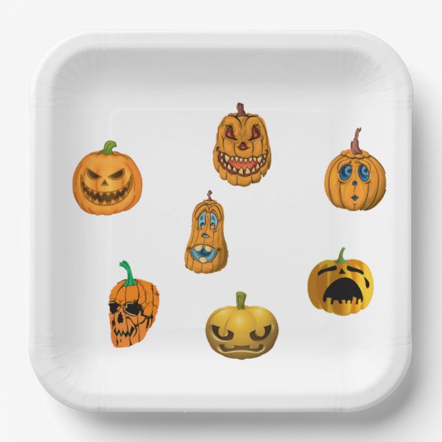 Halloween Pumpkins. Pappteller (Vorderseite)