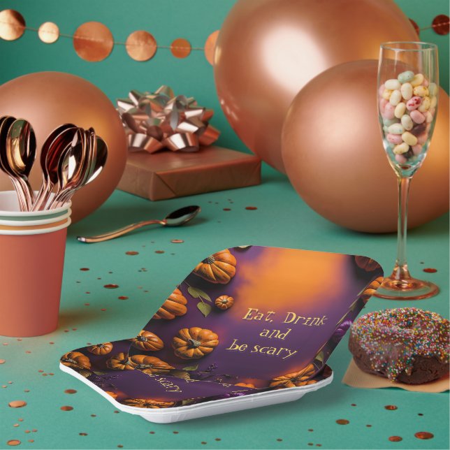 Halloween Pumpkins Pappteller (Multi)