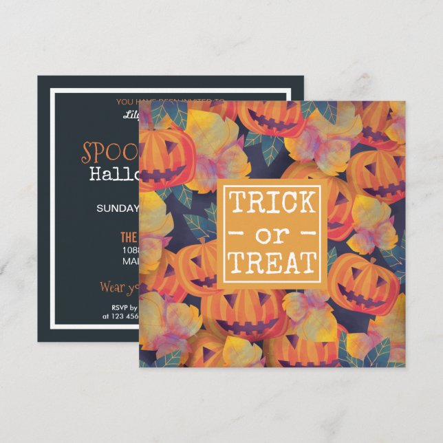 Halloween Pumpkins Party | Einladung (Vorne/Hinten)