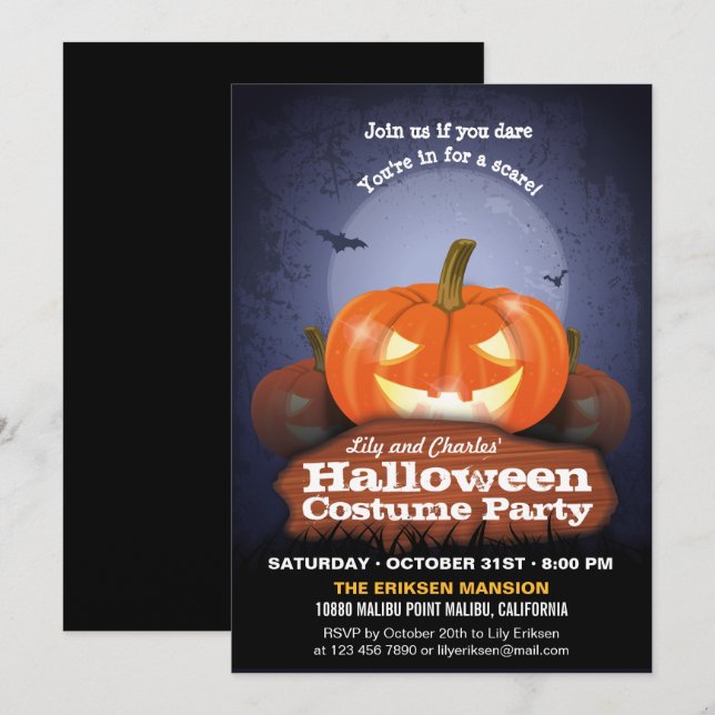 Halloween Pumpkins Party Einladung (Vorne/Hinten)