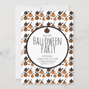 Halloween Pumpkins Pattern Geburtstagsfeier Einladung