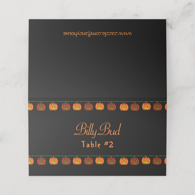 Halloween Pumpkins-Platzkarten Platzkarte (Außenseite Aufgefaltet)