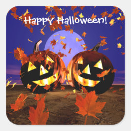 Halloween Pumpkins Playing Quadratischer Aufkleber