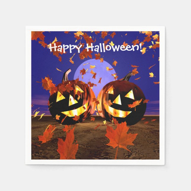 Halloween Pumpkins Playing Serviette (Vorderseite)