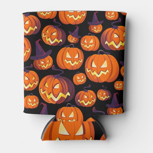 Halloween Pumpkins: Spooky Seamless Pattern. Dosenkühler (Vorderseite)