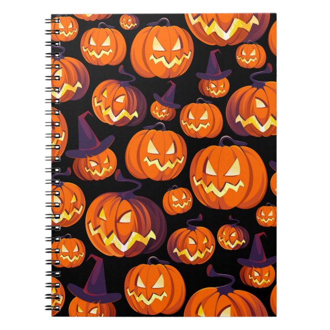 Halloween Pumpkins: Spooky Seamless Pattern. Notizblock (Vorderseite)