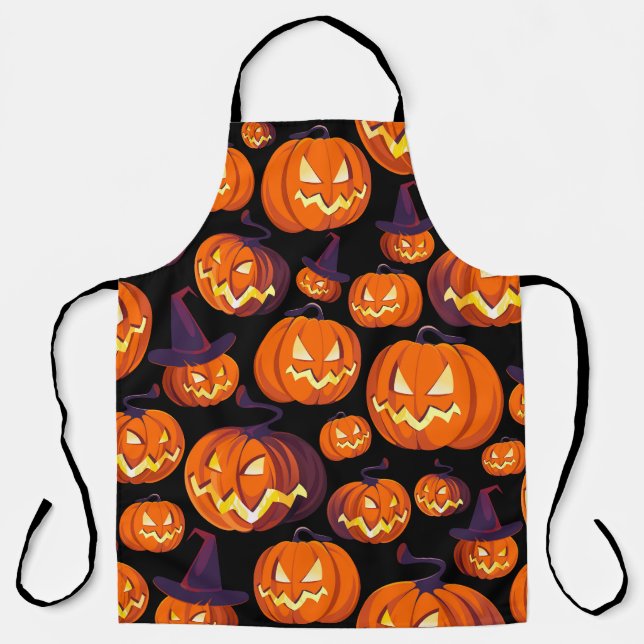 Halloween Pumpkins: Spooky Seamless Pattern. Schürze (Vorderseite)