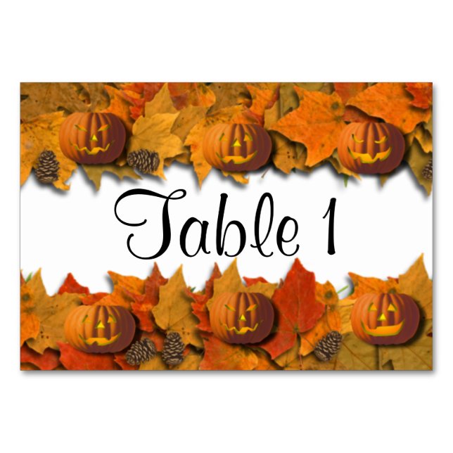 Halloween Pumpkins Tischnummer (Vorderseite)