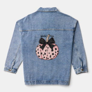 Halloween Pumpkins und Bogen rosa Coquette Jeansjacke