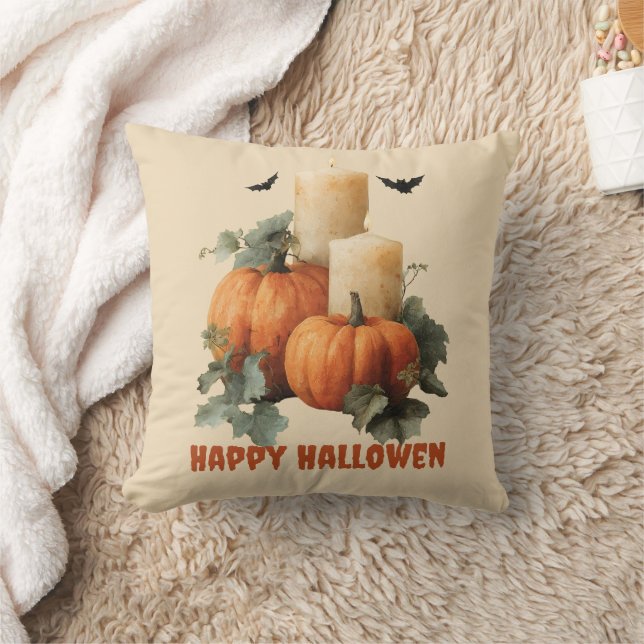 Halloween Pumpkins und Candles Art Kissen (Decke)