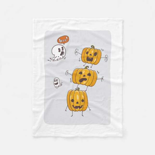 Halloween Pumpkins und Ghosts Blanket Fleecedecke (Vorderseite)