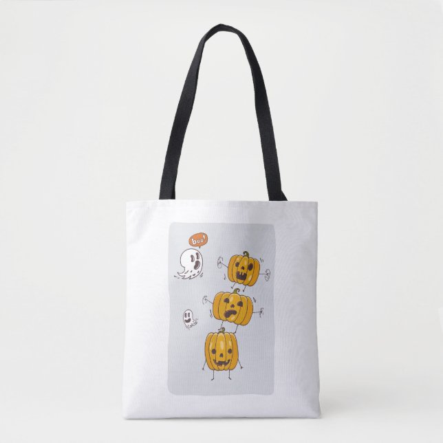 Halloween Pumpkins und Ghosts Tote Bag (Vorderseite)
