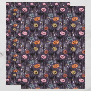 Halloween Pumpkins und Grabstein Scrapbook Paper
