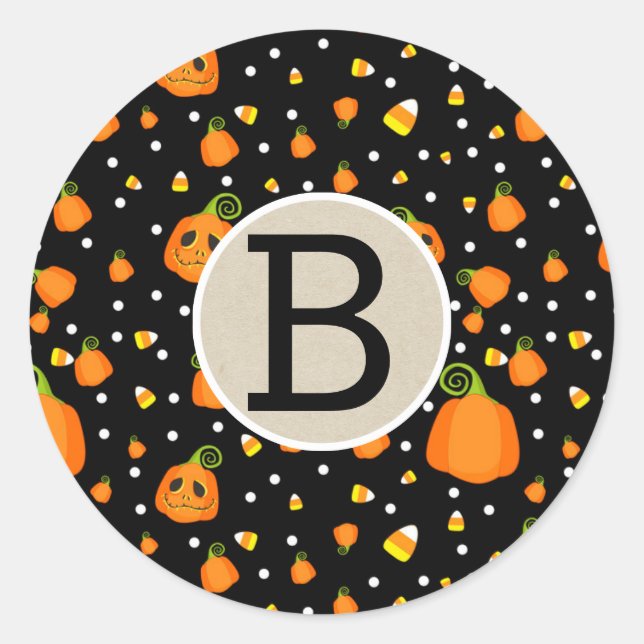 Halloween Pumpkins Whimsical Party Kraft Runder Aufkleber (Vorderseite)