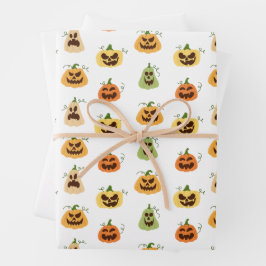 Halloween Pumpkins Wrapping Paper Geschenkpapier Set