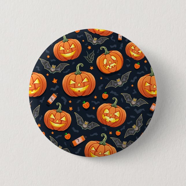 Halloween-Pumpknopf Button (Vorderseite)