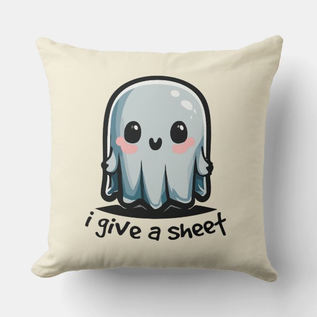 Halloween Pun - ich gebe ein Blatt Kissen (Vorderseite)