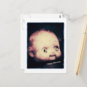 Halloween Puppenkopf Postkarte