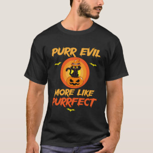 Halloween Purr Evil Cat Animal Lover Female Kitten T-Shirt