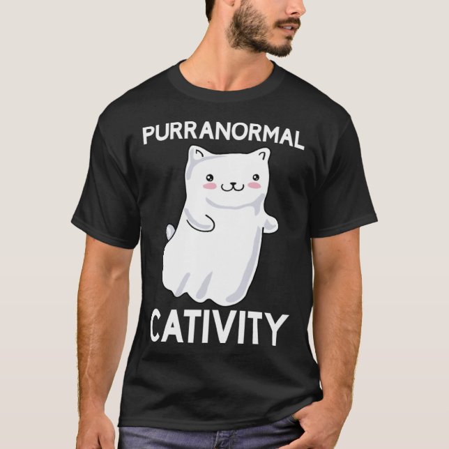 Halloween  Purranormal Cativity Ghost Cat T-Shirt (Vorderseite)