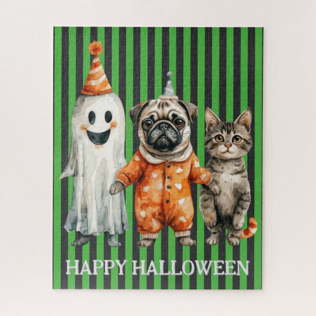 Halloween-Puzzle für Katzen und Hunde Puzzle (Vertikal)