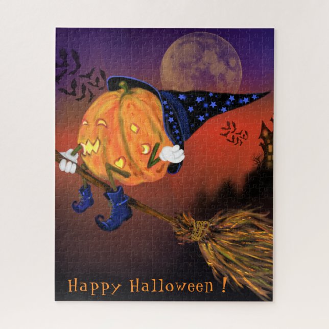 Halloween Puzzle Hexenkürbis (Vertikal)