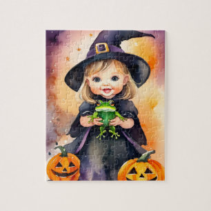 Halloween Puzzle Niedlich Little Hexe