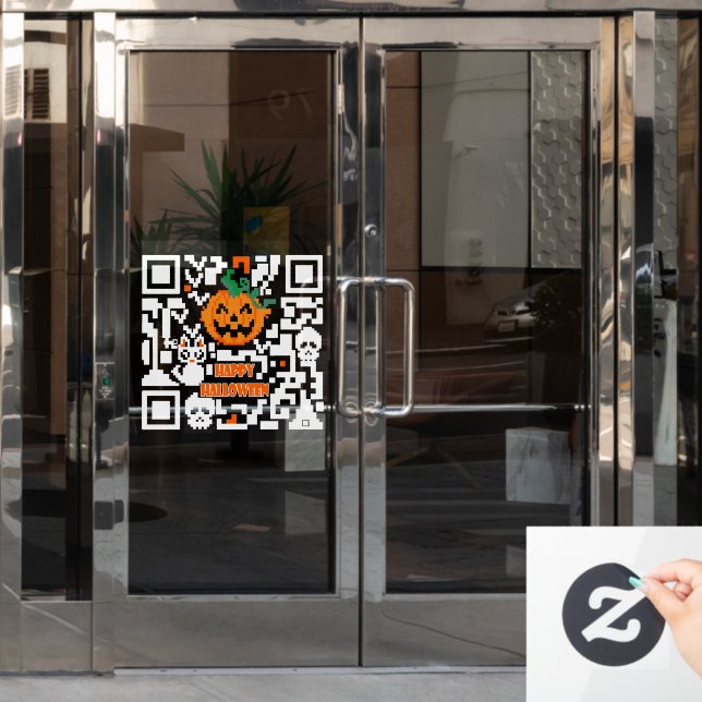 Halloween-QR-Code Fensteraufkleber (Büro Tür)