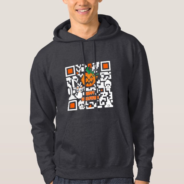 Halloween-QR-Code Hoodie (Vorderseite)