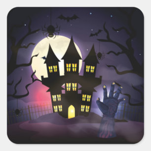 Halloween Quadratischer Aufkleber
