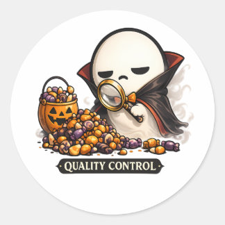 Halloween-Qualitätskontrolle Süßer Vampir Runder Aufkleber
