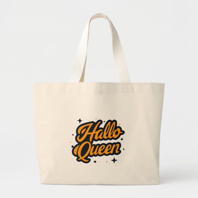 Halloween Queen, Halloqueen, Retro Halloween Art Jumbo Stoffbeutel (Vorne)