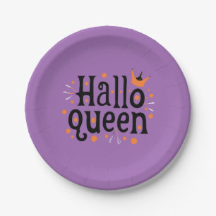 Halloween Queen, Halloqueen, Retro Halloween Art Pappteller