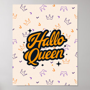 Halloween Queen, Halloqueen, Retro Halloween Art Poster