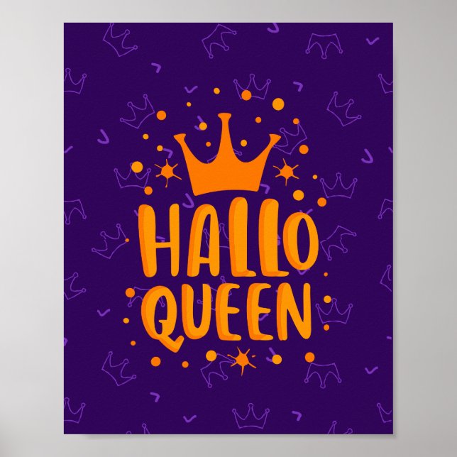 Halloween Queen, Halloqueen, Retro Halloween Art Poster (Vorne)