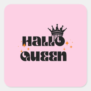 Halloween Queen, Halloqueen, Retro Halloween Art Quadratischer Aufkleber