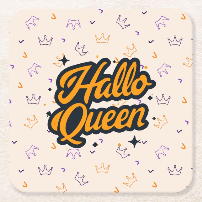 Halloween Queen, Halloqueen, Retro Halloween Art Rechteckiger Pappuntersetzer (Vorderseite)