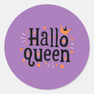 Halloween Queen, Halloqueen, Retro Halloween Art Runder Aufkleber