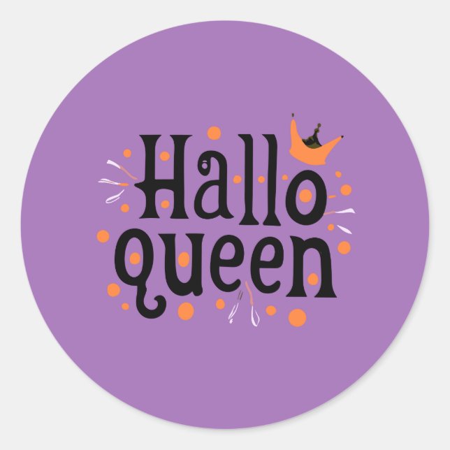 Halloween Queen, Halloqueen, Retro Halloween Art Runder Aufkleber (Vorderseite)