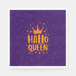 Halloween Queen, Halloqueen, Retro Halloween Art Serviette